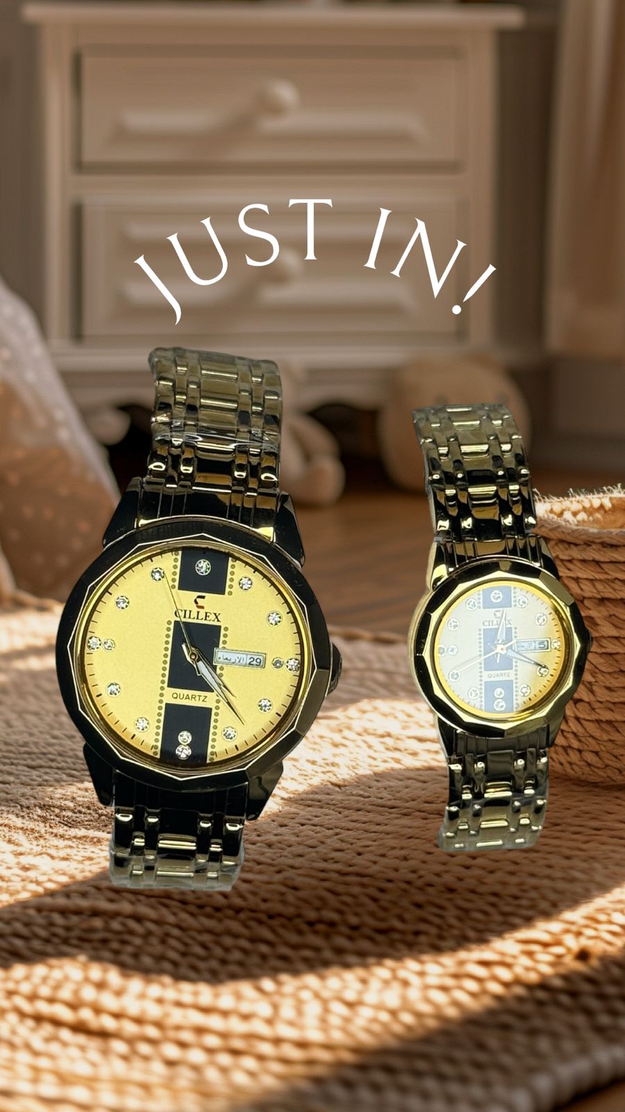 Luxe Gold & Black Racing Couple’s Set