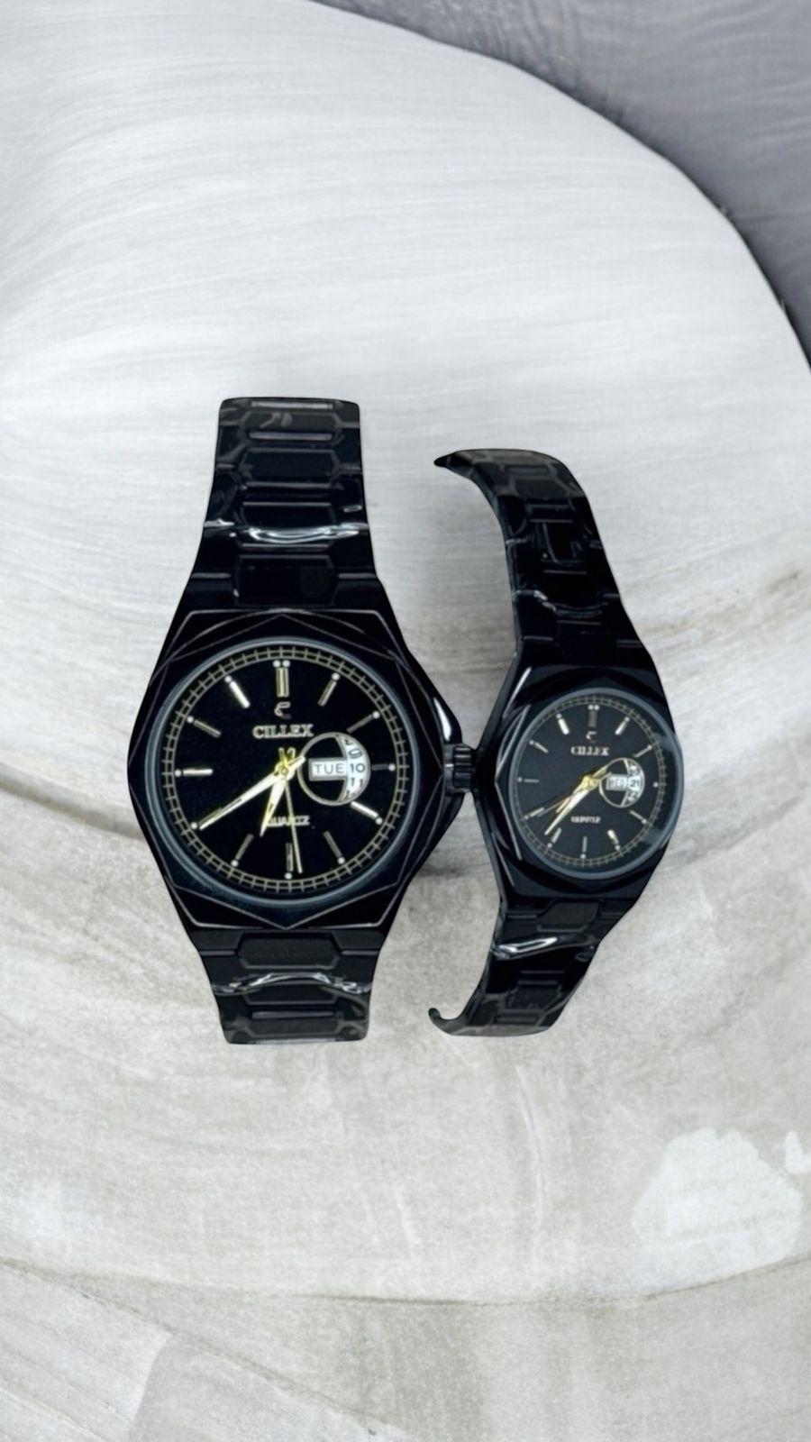 Men’s & Women’s Matching Set (Black Octagonal)